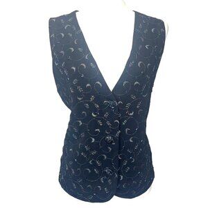 Carole Little Vintage Vest Embroidered Art Deco Beaded Ladies Size Small